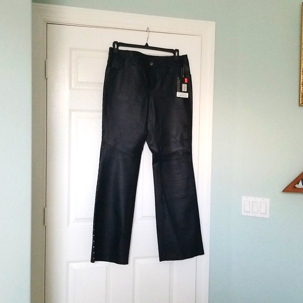 Womens Harley's Davidson studded black leather pants